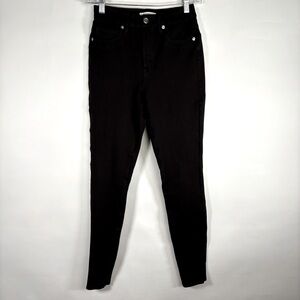 Good American Good Waist 2/26 Womens Black Skinny Jeans High Waisted Tapered
